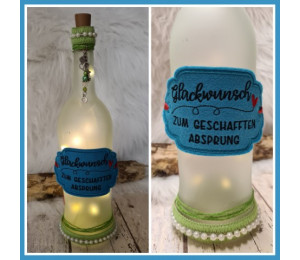 Stickserie ITH - Anhänger Manschette "Glückwunsch zum geschafften Absprung"